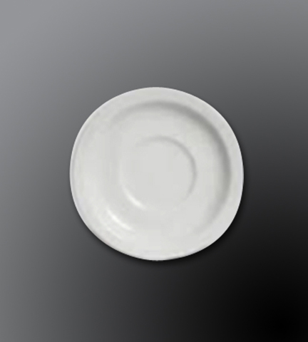 Rolled Edge Porcelain Dinnerware Alpine White Saucer 6" Dia.